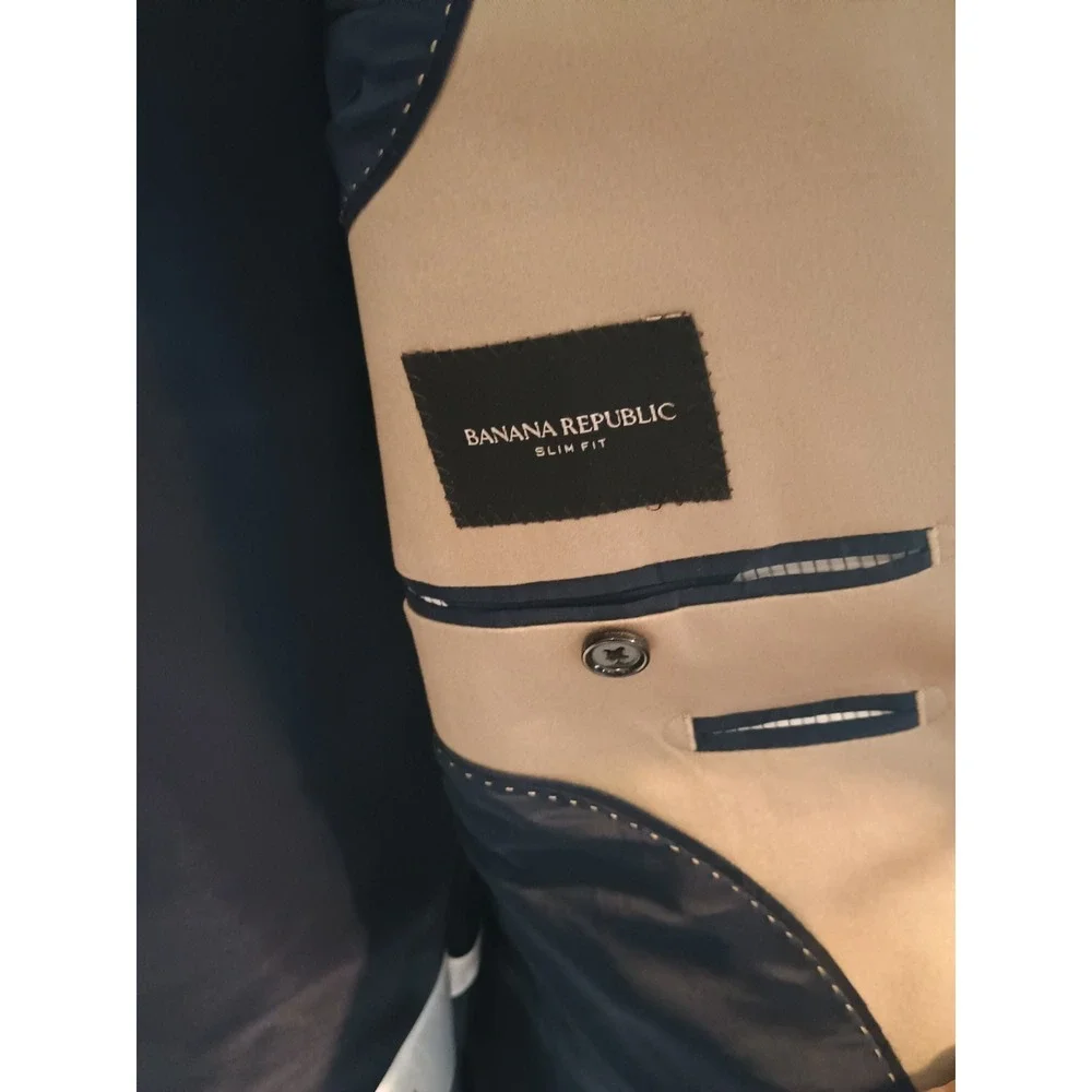 Tan Banana Republic Men's Sport Coat 44R Slim Fit Rapid‎ Movement Blazer